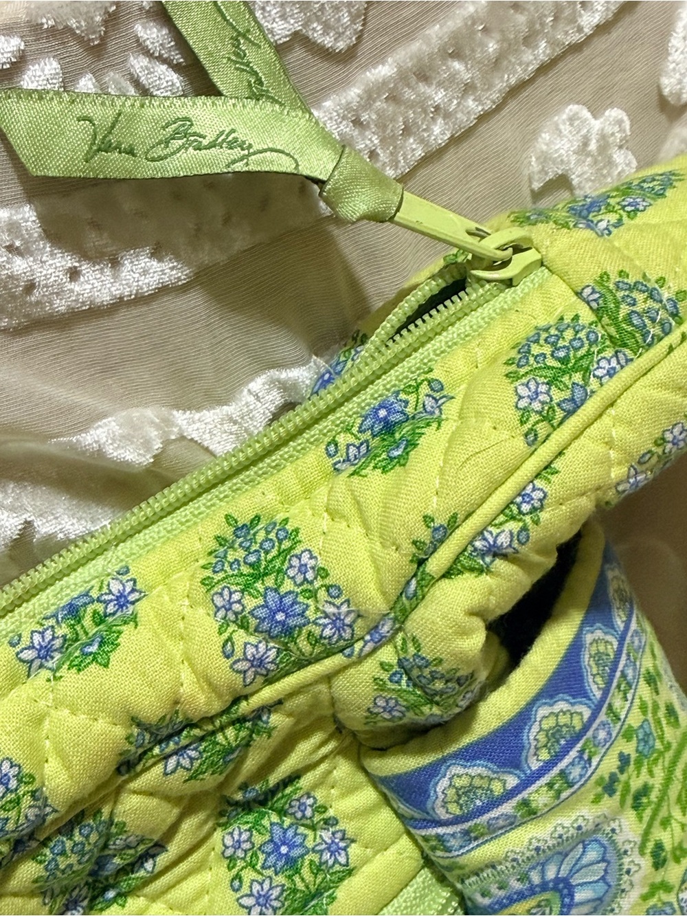 Vintage Vera Bradley Tote Bag Citrus Elephants Lime Green Y2K - Picture 7 of 11